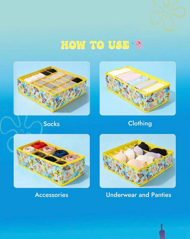 ارگانایزر تاشو کمد و لباس باب اسفنجی و پاتریک