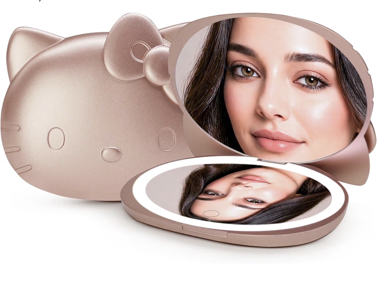 آینه جیبی چراغ دار هلو کیتی