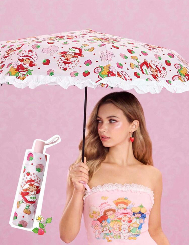 چتر اتوماتیک دختر توت فرنگی